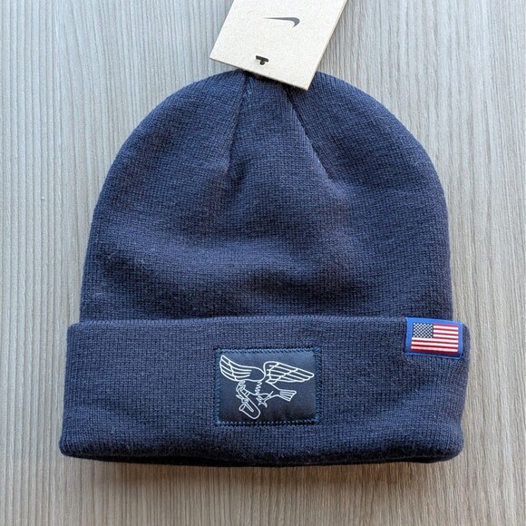 Nike SB Team USA Olympics 2024 Terra Obsidian Navy White Beanie OSFM FN7709-451 - Picture 1 of 5